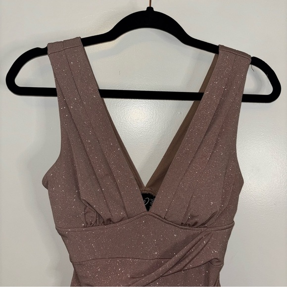 Windsor Sparkling Brown Sleeveless Cocktail Dress Size Small - Picture 10 of 15